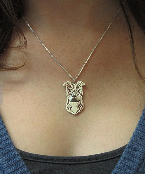 Premium 18k gold plated Pit bull Fashion Pendant - 18inch